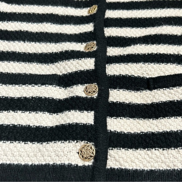 A New Day | Striped Black and Cream Women's Cardigan Sweater - Picture 4 of 7